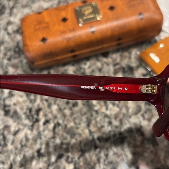 MCM Bordeaux Rectangular Sunglasses in Case main image 5